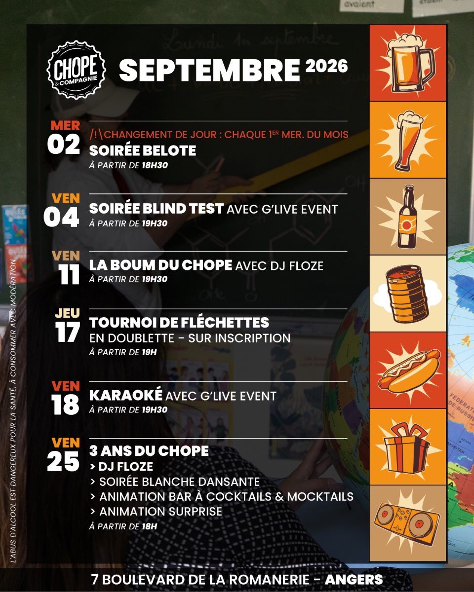 Planning de SEPTEMBRE