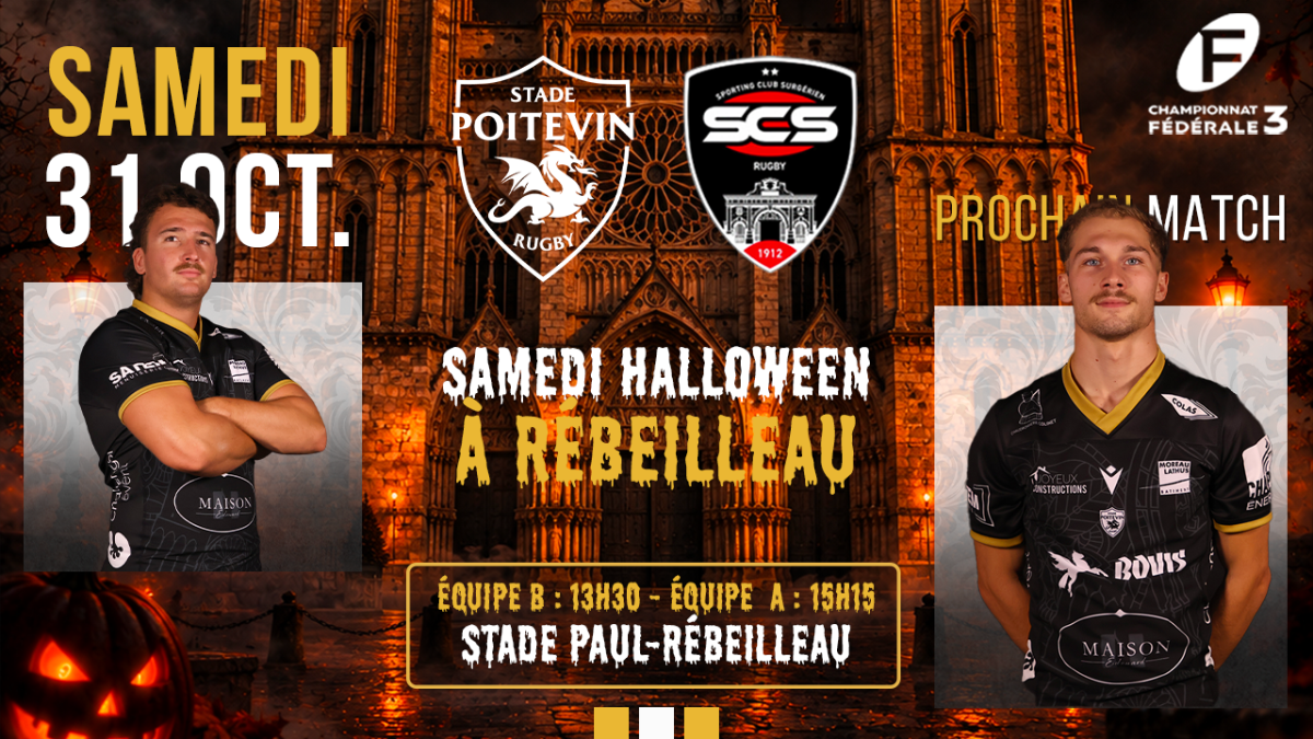 🏉 🎃 MATCH DE GALA HALLOWEEN À POITIERS !